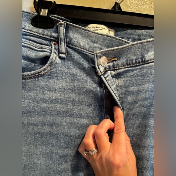 Abercrombie & Fitch Women's Light Blue Ankle Jeans denim y2k back to school - Picture 7 of 16